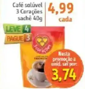 Sonda Café solúvel 3 Corações sache oferta