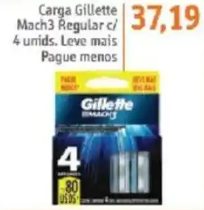 Sonda Carga Gillette Mach3 Regular c/ 4 unids. Leve mais Pague menos oferta