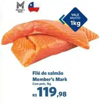 Sam's Club Filé de salmão Member's Mark Com pele, oferta