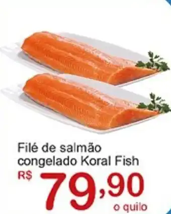 Giga AtacadoOFFLINE Filé de salmão congelado Koral Fish oferta