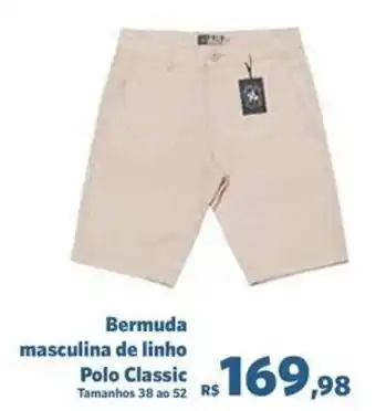 Sam's Club Bermuda masculina de linho Polo Classic oferta