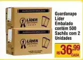 Max Atacadista Lider - guardanapo embalado contém 500 sachês com 2 unidades oferta