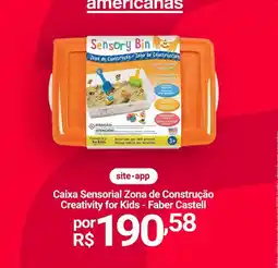 Lojas Americanas Caixa sensorial zona de construção creativity for kids faber castell oferta