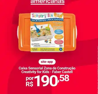 Lojas Americanas Caixa sensorial zona de construção creativity for kids faber castell oferta