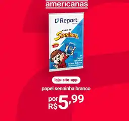 Lojas Americanas Report - papel senninha branco oferta