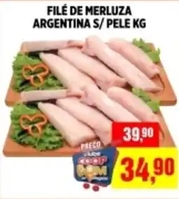 CoopBom Filé de merluza argentina s/ pele oferta