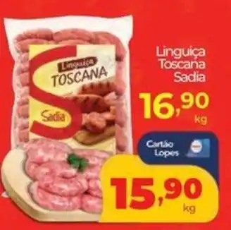 Lopes Supermercados Linguiça Toscana Sadia oferta