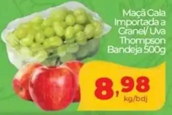 Lopes Supermercados Maçã Gala Importada a Granel/Uva Thompson Bandeja oferta