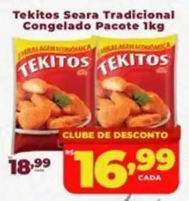 Rede uniforça Tekitos Seara Tradicional Congelado Pacote oferta