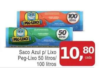 Mineirão Atacarejo Saco Azul p/ Lixo Peg-Lixo oferta