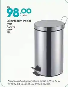 Supper Rissul Lixeira com pedal mor ágata inox oferta