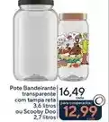 Coop Bandeirante - pote transparente com tampa reta ou scooby doo oferta