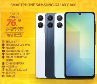 Lojas Cem Smartphone samsung galaxy a06 oferta