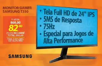 Lojas Cem Monitor gamer samsung t350 oferta