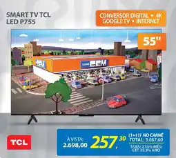 Lojas Cem Smart tv tcl led p755 oferta