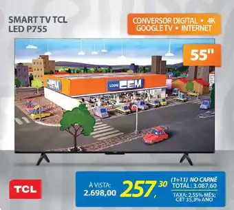 Lojas Cem Smart tv tcl led p755 oferta