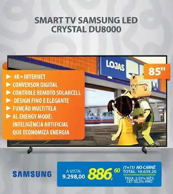 Lojas Cem SMART TV SAMSUNG LED CRYSTAL DU8000 oferta