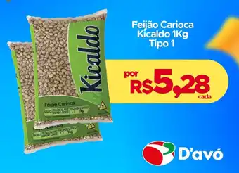 D'avó Supermercado Feijão Carioca Kicaldo Tipo 1 oferta