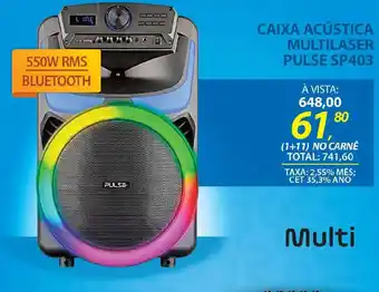 Lojas Cem Caixa acústica multilaser pulse sp403 oferta