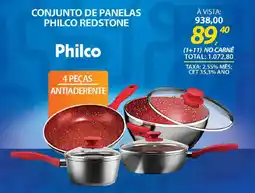 Lojas Cem Conjunto de panelas philco redstone oferta