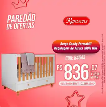 Ramsons Berço Candy Permobili Regulagem de Altura 100% MDF oferta