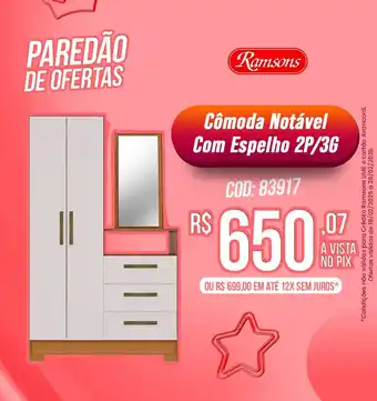 Ramsons Cômoda Notável Com Espelho 2P/3G oferta