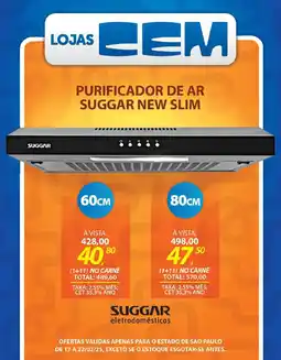 Lojas Cem Purificador de ar suggar new slim oferta