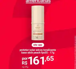 Lojas Americanas Solar - protetor adcos tonalizante base stick peach oferta