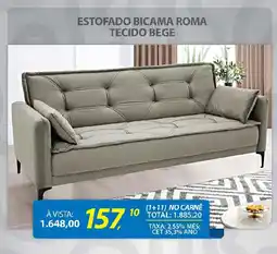 Lojas Cem Estofado bicama roma tecido bege oferta