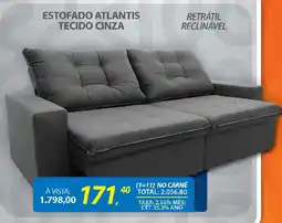 Lojas Cem Estofado atlantis tecido cinza oferta