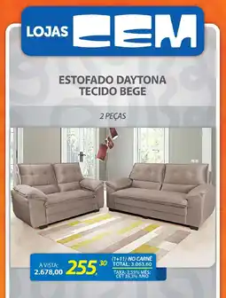 Lojas Cem Estofado daytona tecido bege oferta