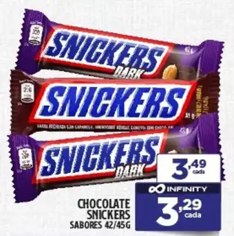 Preço & Cia Chocolate snickers sabores oferta