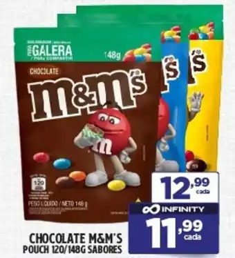 Preço & Cia Chocolate m&m's pouch sabores oferta