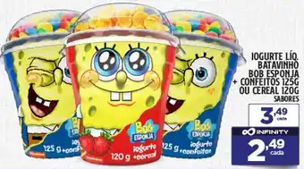 Preço & Cia Iogurte líq. batavinho bob esponja + confeitos ou cereal oferta