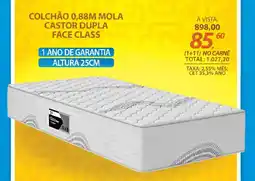 Lojas Cem Colchão 0,88m mola castor dupla face class oferta