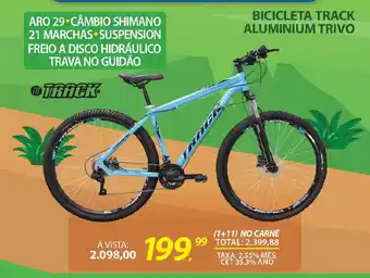 Lojas Cem Bicicleta track aluminium trivo oferta