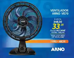 Lojas Cem Ventilador arno ve70 oferta