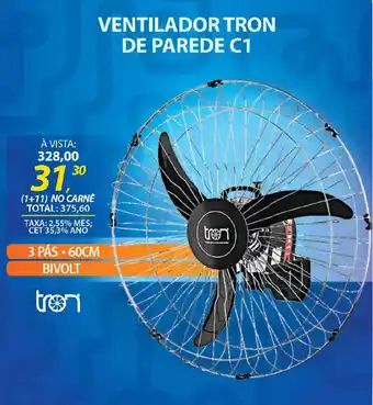 Lojas Cem Ventilador tron de parede c1 oferta