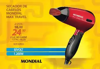 Lojas Cem Secador de cabelos mondial max travel oferta