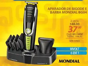 Lojas Cem Aparador de bigode e barba mondial bg04 oferta