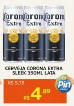 Pinheiro Supermercado Cerveja corona extra sleek lata oferta