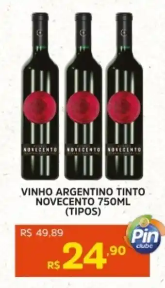 Pinheiro Supermercado Vinho argentino tinto novecento (tipos) oferta