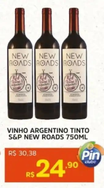 Pinheiro Supermercado Vinho argentino tinto s&p new roads oferta