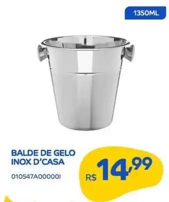 Casa Freitas Balde de gelo inox d'casa oferta