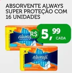 CenterBox Absorvente always super proteção com 16 unidades oferta