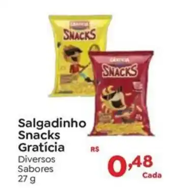 Novo Atacarejo Salgadinho Snacks Gratícia Diversos Sabores oferta