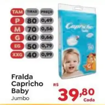 Novo Atacarejo Fralda Capricho Baby Jumbo oferta