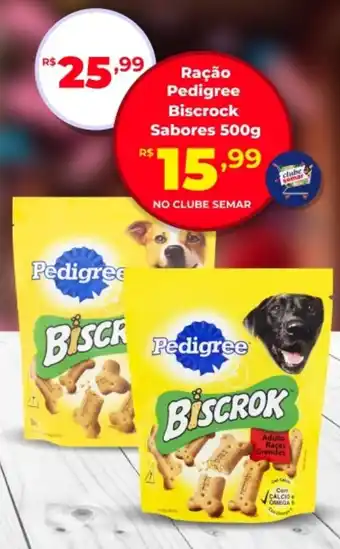 Semar Supermercado Ração Pedigree Biscrock Sabores oferta