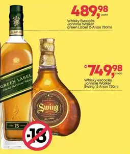 Frangolândia Whisky escocês johnnie walker green label 15 anos oferta