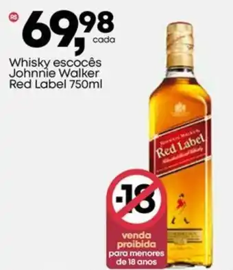 Frangolândia Whisky escocês Johnnie Walker Red Label oferta